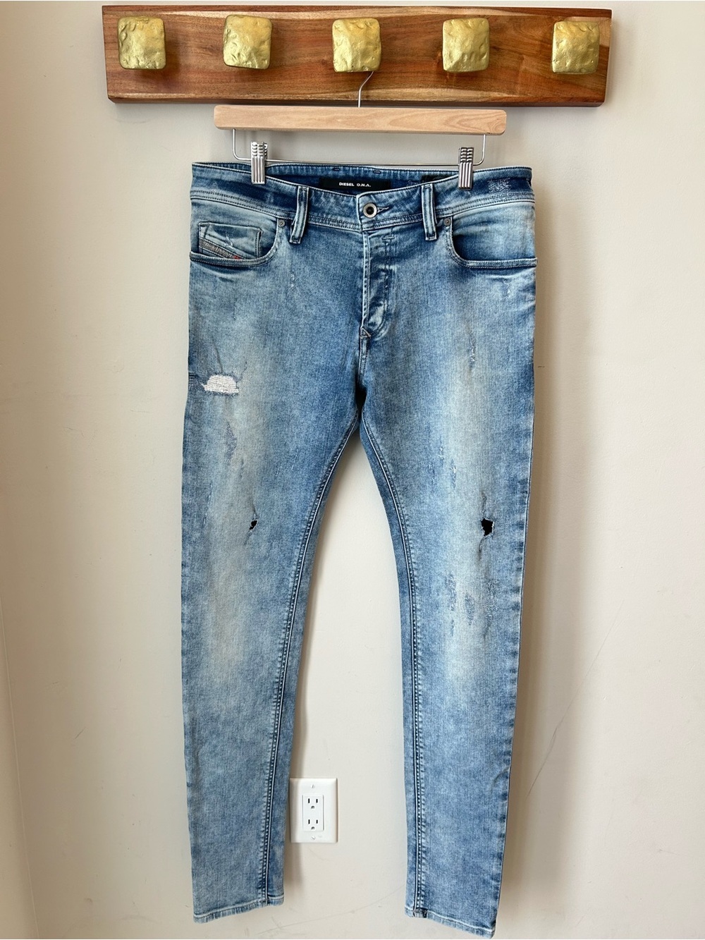 Diesel D.N.A. Distressed Skinny Jeans Y2K Indie Sleeze Grunge Denim
